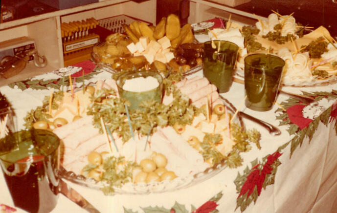 Christmas spread provided by a family friend, Padget.